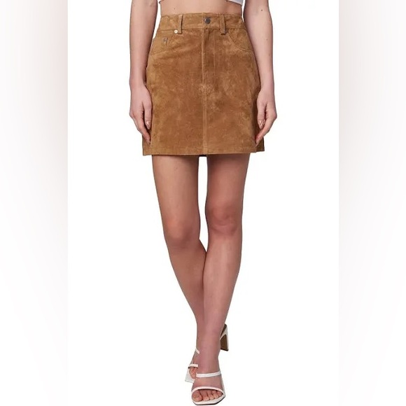 BLANK NYC Womens Real Suede Mini Skirt NWT Size 24 - Picture 1 of 3